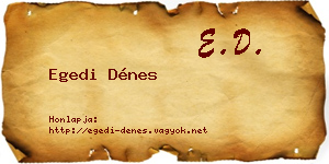 Egedi Dénes névjegykártya