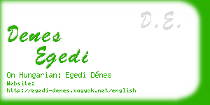 denes egedi business card