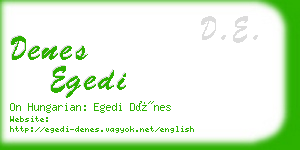 denes egedi business card